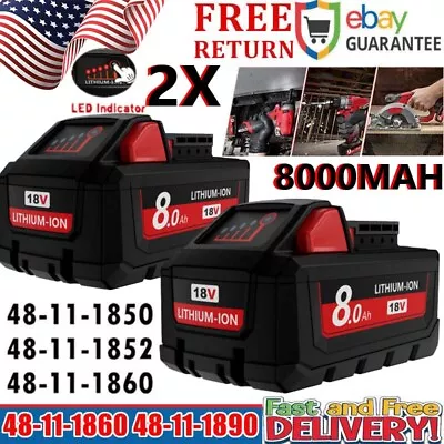 8000mAh For Milwaukee For M1818V XC Li-Ion M18 B5 48-11-1860 48-11-1852 Battery • $53.99