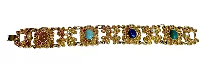 Sarah Coventry Vintage Women's Cabochon Pearl Gold Tone Filigree Bracelet 7  • $15.99