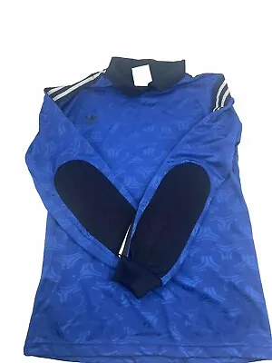 Adidas Vintage Shirt Mens Medium Goalkeeper Padded Blue USA Made Soccer  S/M • $75