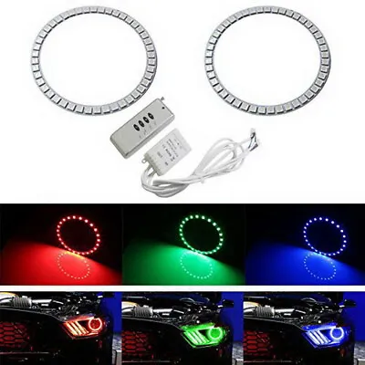 RGB 7-Color LED Angel Eye Halo Rings For 2015-2023 Mustang Projector Headlights • $35.99