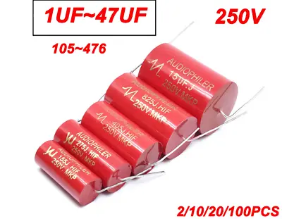 Tweeter Speaker Crossover Non-Polarized Capacitors 250V 1/2.2/3.3uF To 47uF 5% • $13.87