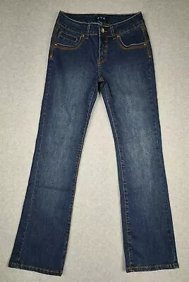 OTB One Tuff Babe Girl's 14 Jeans Straight Leg Dark Wash Zipper Fly Denim Blue  • $7.49