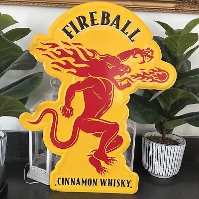 Vintage Fireball Cinnamon Whisky Metal Sign 24” X16” Man Cave Wall Decor • $49.99