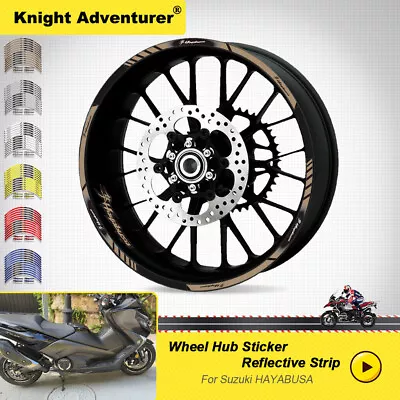 Motorcycle Wheel Sticker Reflective Rim Tape For Suzuki Hayabusa GSX1300R • $10