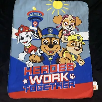 Paw Patrol Kids Blanket Heroes Work Together Fleece Throw Stitch Edge 40  X 50  • $7.99