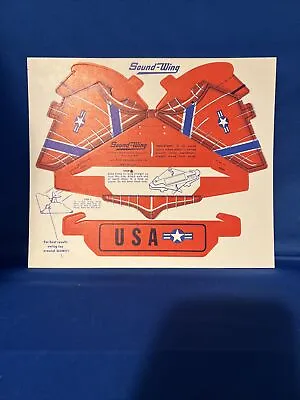 1960's Vintage Sound-Wing Paper Punch-Out Fighter Jet Toy • $7.50