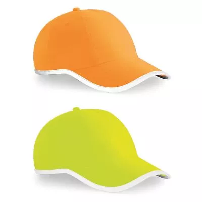 Beechfield Hi Viz Cap Visibility Safety Headwear Baseball Reflective Neon Hat  • £7.45