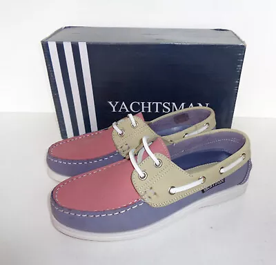 Leather New Ladies Boat Deck Raspberry Casual Womens Trainers Shoes UK Size 5 • £24.98