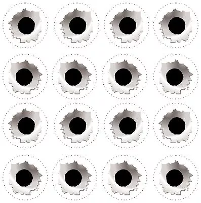 $4.22 • Buy Set 16x Sticker Decal Vinyl Car Bike Bumber Bullet Hole
