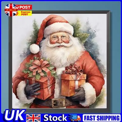Paint By Numbers Kit On Canvas DIY Oil Art Santa Picture Home Wall Decor 40x40cm • £8.69