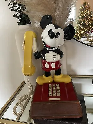 Vintage 1970’s Mickey Mouse Rotary Telephone Walt Disney 1976 Mickey Mouse Phone • $300