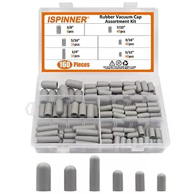 Rubber Vacuum Caps Plug Kit 160 PCS Assorted Vacuum Plugs Hose End Caps Assor.. • $21.99