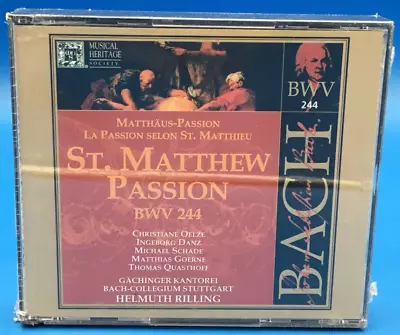 ST. MATTHEW PASSION Bach 3 CD BWN 244 2001 Rilling Conductor NEW SEALED NICE! • $22.48