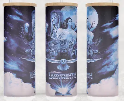 Frosted Glass Labyrinth 80s Movie Jareth David Bowie Cup Mug Tumbler 25oz • $19.95