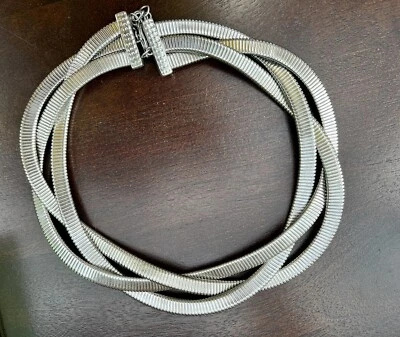 $7.32 • Buy Zara Silver Metal Choker Necklace