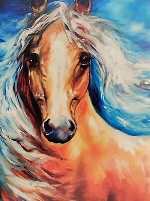 MARCIA BALDWIN 15”x15”Canvas Horse Boxed Wood/Wall Art Print Starbright Palomino • $55