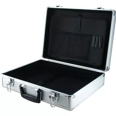 Large Hard Laptop Test Equipment Silver Flight Case Storage Box • £37.55