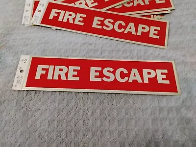 Vintage Thin Aluminum Fire Escape Sign 8x2 Inches From Original Envelope • $7