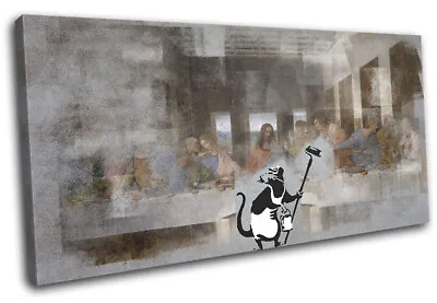 Last Supper Banksy Painter Urban SINGLE CANVAS WALL ART Picture Print • £29.99