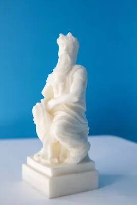 Small Statue Of Michelangelo's Moses - Handcrafted White Marble Resin - 4 Inches • $25
