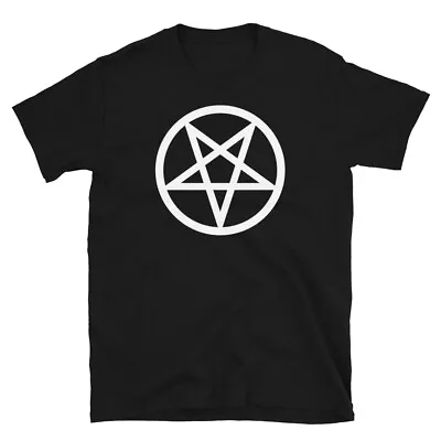 White Classic Inverted Pentagram Occult Symbol Men's Short-Sleeve T-Shirt • $23.95