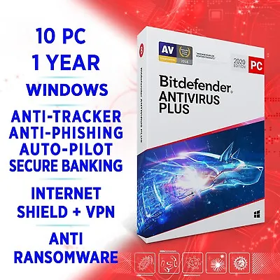 £31.90 • Buy Bitdefender Antivirus Plus 2023 10 PC 1 Year / FULL EDITION +VPN