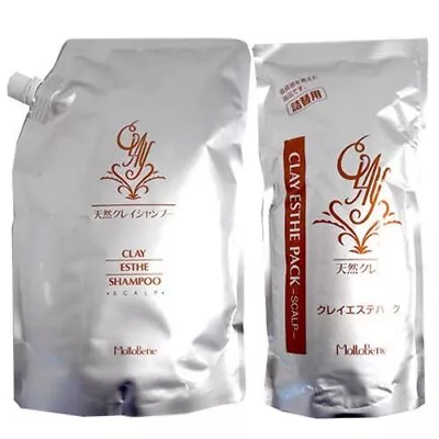 Moltobene Clay Esthe Shampoo 800ml & Clay Esthe Pack 500g Refill Set Japan • $53.99