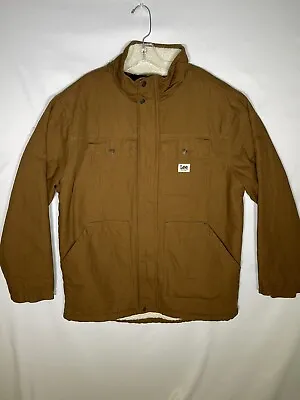 Lee Men’s Canvas Field Coat Faux Sherpa Lined Chore Jacket Tobacco Sz Medium NWT • $33.50