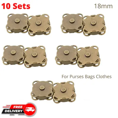 10 Sets 18mm Sew In Magnetic Plum Blossom Bag Button Snaps Clasps For Clothes • $11.99