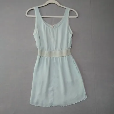 Wilfred Mini Dress Womens XXS Pastel Aqua Lightweight Scoop Neck Fit & Flare • $16.48