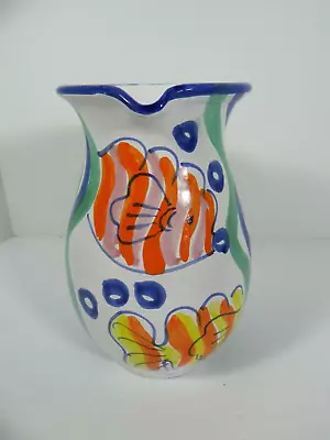 Large Pitcher Fish Design Made In Italy Holds 8 Cups 9  High • $14.99