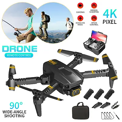 Mini Drone Folding With 4K HD Dual Camera WiFi Foldable Quadcopter W/ 3 Battery • $74.99