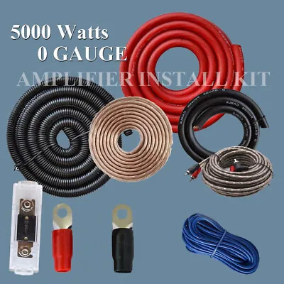 £27.47 • Buy 5000 Watts Complete 0 Gauge 0 AWG RCA Car Amp Amplifier Install Wiring Kit Set