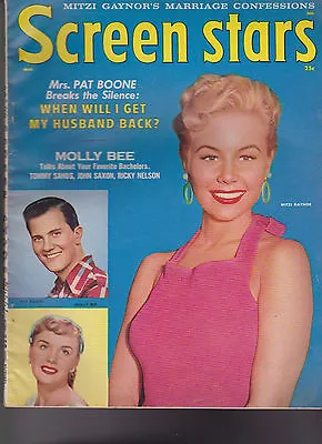 Screen Stars May 1958 Mitzi Gaynor Pat Boone Molly Bee Ricky Nelson Tommy Sands • $21.16