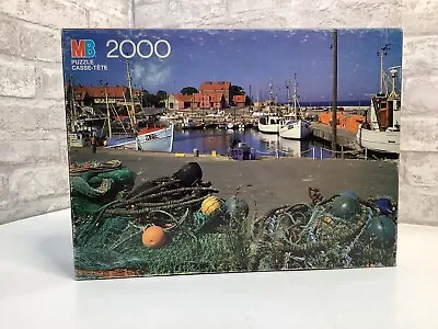 Milton Bradley Vintage Puzzle 2000 Piece Bornholm Denmark Sealed Rare Boats 1985 • $29.99