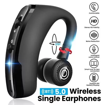 Wireless Earpiece Bluetooth Trucker Handsfree Earphone Singel Earbuds Headset • $17.99