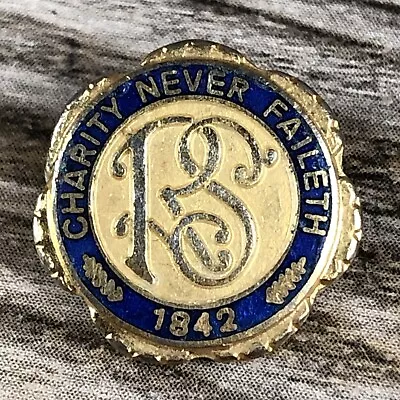 Vintage 1842 RS Charity Never Faileth Mormon 100m 23k Enamel Pin • $29.99