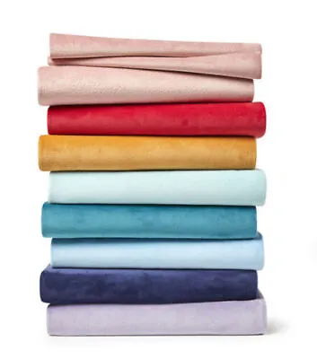 Premium Soft Plain Plush Velvet Fabric Ideal For Upholstery Crafts Sofas Bed • £9.49