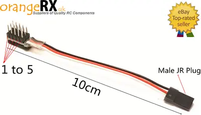 £5.99 • Buy RC Servo Splitter Breakout Cable Lead 1 Female To 5 Male Drone ESC LED OrangeRX 