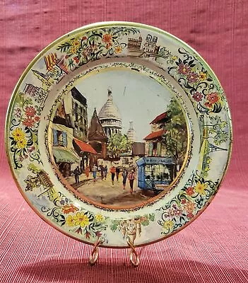 Vintage Daher Decorated Ware Tin Plate French Town Scene Made In Holland • $8