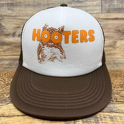 Retro Hooters Mens Trucker Hat Brown Snapback 80s Nostalgia Wings Beer Ball Cap • $19.99