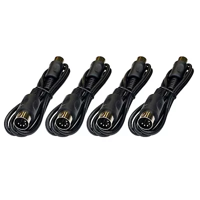 (4) MIDI Cables 3 Ft Male To Male 5 Pin DIN Plugs 4 Pack Lot • $21.50