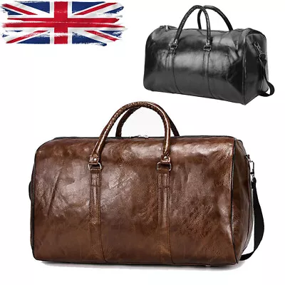 £10.61 • Buy Mens Synthetic Leather Duffle Weekend Bag Sports Travel Luggage Handbag Holdal
