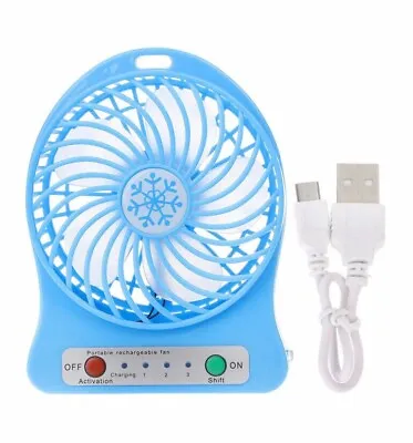 $15 • Buy Mini Portable Hand-held Desk Fan Cooling Cooler USB Rechargeable W/ LED Light OZ