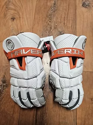 MAVERIK M6 Men's Lacrosse Lax Gloves ☆ LARGE ☆ WHITE ☆Size 13  🥍  *NEW* 🥍   • $79.89