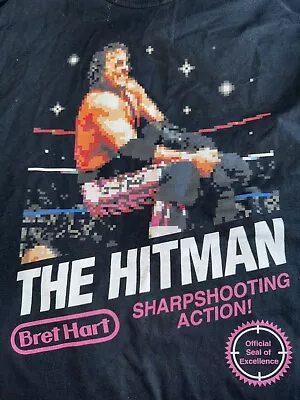 WWF Bret Hart T-Shirt WWE Shirt New Without Tags Size Large L WCW Hitman 8-Bit • $16