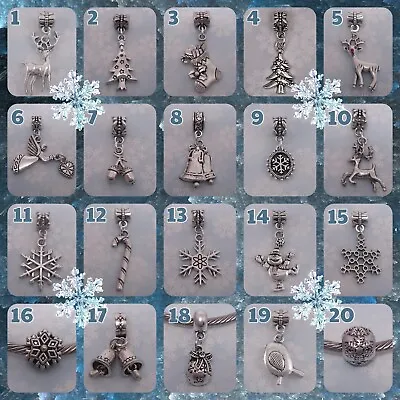 ❤ Christmas Themed Charms ❤ Antique Silver/Tibetan Style ❤ • £1.35