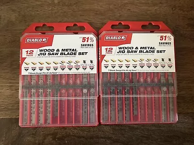 Lot Of 2 -DIABLO T-Shank Jig Saw Blades Cuts Clean Wood Metal 12-Piece DJT12SP • $19.99