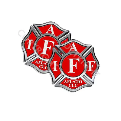 IAFF Sticker Decals (2 Pack) Firefighter Int'l Maltese Cross 4   Red/White • $3.99