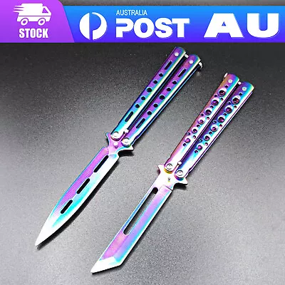 CSGO Rainbow Butterfly Knife Comb Metal Folding Practice Trainer Training Tool A • $8.99
